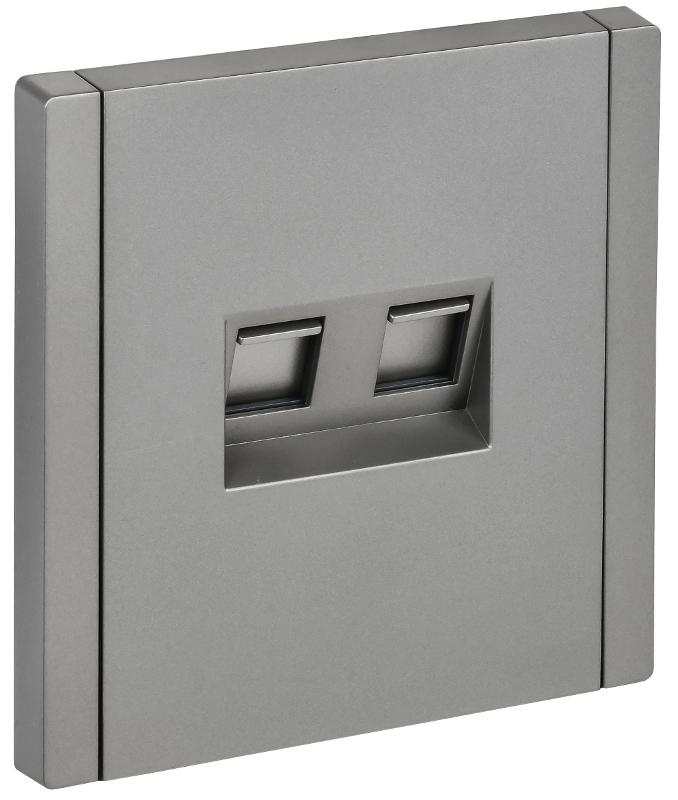 FORTE&PIANO Розетка комп. 2-ая RJ45 кат.5E FP533 сталь | FP-K20-1-K46 | IEK — IEK (ИЭК)