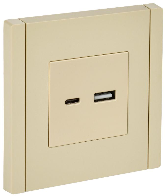 FORTE&PIANO Розетка USB A+C 3,1А FP450 ваниль | FP-U22-D31-K10 | IEK — IEK (ИЭК)