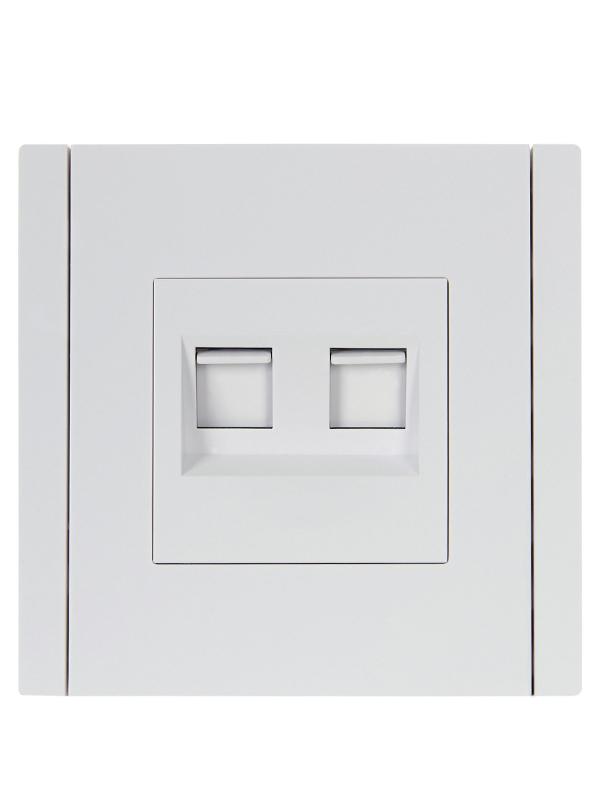 FORTE&PIANO Розетка двойная RJ11+RJ45 кат.5E FP235 белый | FP-KT20-O-1-K01 | IEK — миниатюра 3