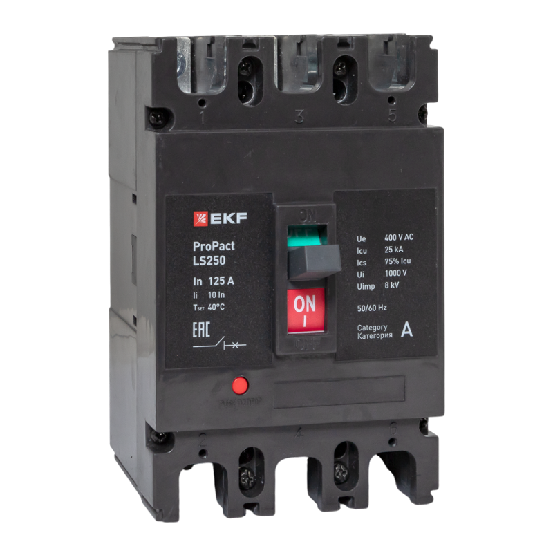 Выключатель автоматический LS250 25кА 3P 125А ProPact | mccb-250-25-3-125-ls | EKF — EKF