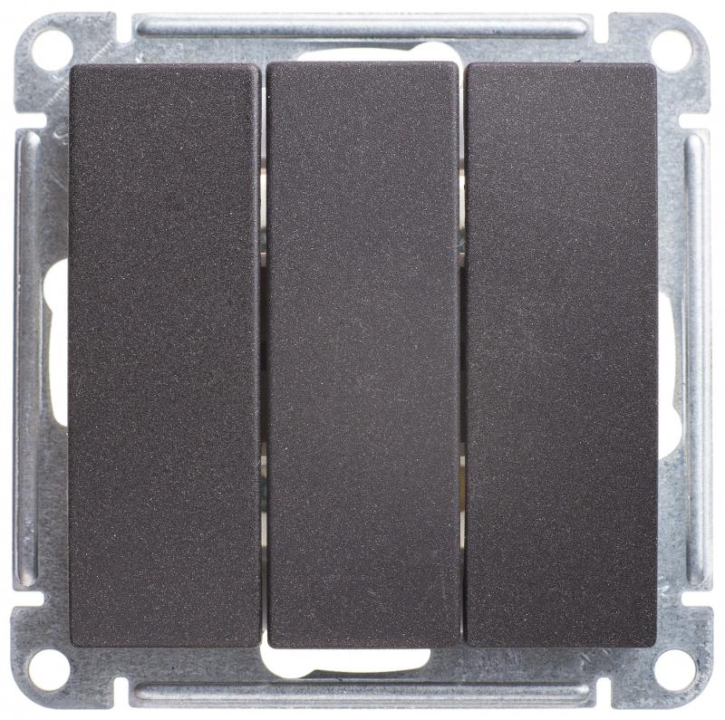 W59 Черный бархат Выключатель 3-клавишный, 10АХ | VS0510-351-6-86 | SE — Systeme Electric