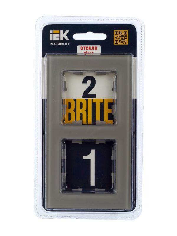 BRITE Рамка 2-ая РУ-2-2-БрД стекло дымчатый | BR-M22-G-K30 | IEK — миниатюра 5