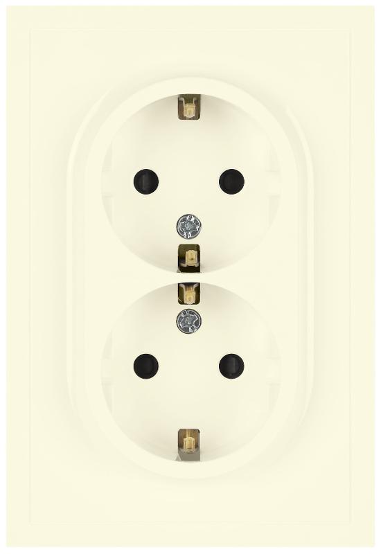 Розетка Galaxy 15-2104-02 с заземлением двойная 2X2P+E Schuko 16А-250В IP20 слоновая кость | Б0070679 | ЭРА — ЭРА (Энергия света)