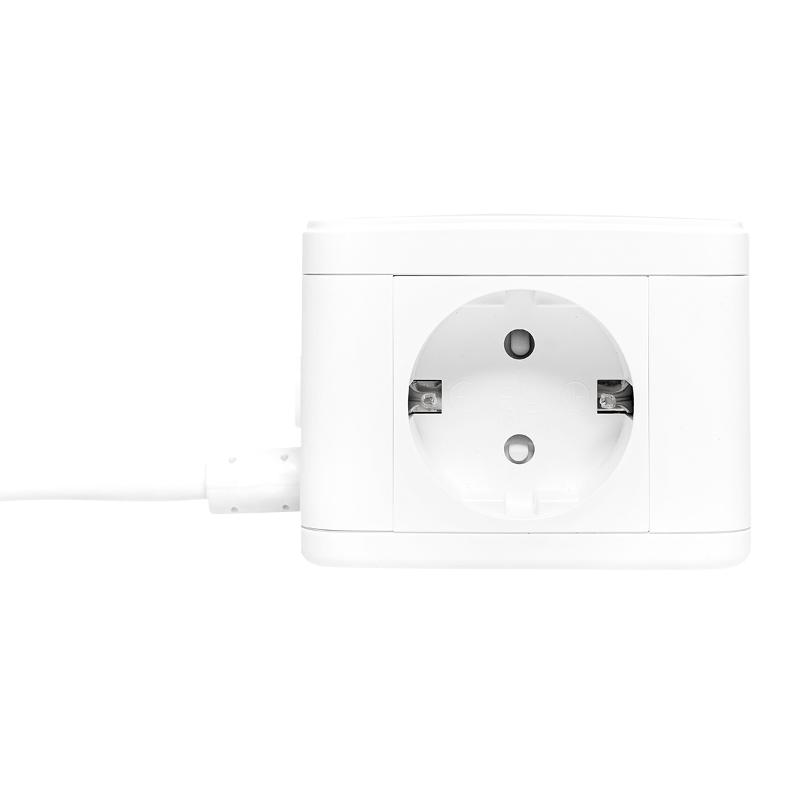 Удлинитель "Куб" 2 гнезда 2USB 2,4А+Type C + Ночник 1,3 метра 1мм2 | UBA-CUB-2-TC | EKF — миниатюра 13