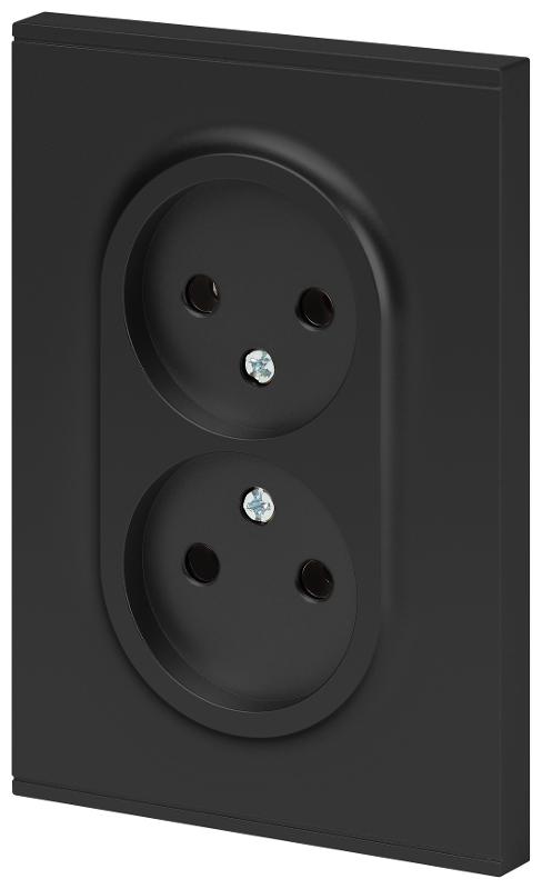 Розетка Arktik 16-2107-05 без заземления двойная 2X2P 16А-250В антрацит | Б0071685 | ЭРА — миниатюра 3