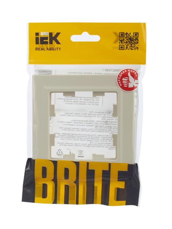 BRITE Рамка 1-ая РУ-1-БрКр бежевый | BR-M12-K10 | IEK — миниатюра 5