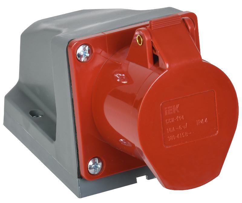 Розетка 114 стационарная 3Р+РЕ 16А 380В IP44 | PSR12-016-4 | IEK — IEK (ИЭК)