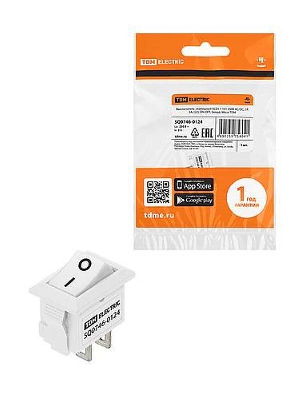 KCD11-101 250В AC/DC, 1P, 3А, (2с), ON-OFF, белый, Micro | SQ0746-0124 | TDM — TDM ELECTRIC