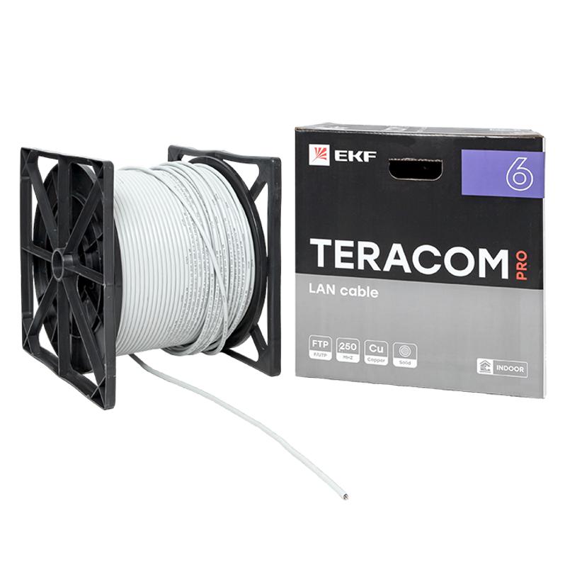Кабель витая пара TERACOM PRO CAT.6 F/UTP 4 пары solid 23AWG цвет серый упак. 305м | TRP-6FTP-04PVC-GY-IN3 | EKF — миниатюра 8