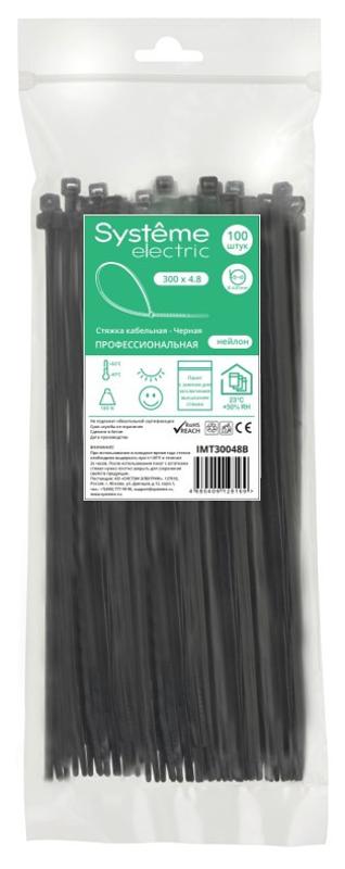Стяжка кабельная 300х4.8 Чёрная (100шт) | IMT30048B | SE — Systeme Electric