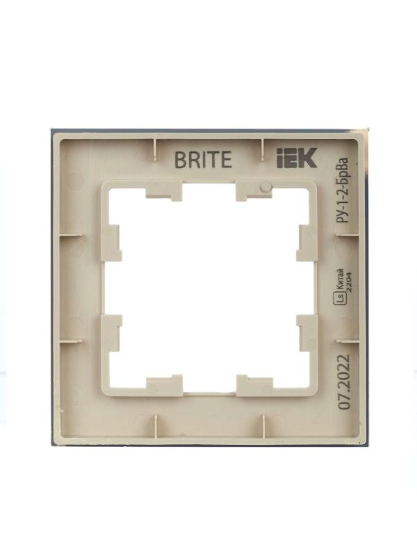 BRITE Рамка 1-ая РУ-1-2-БрВа стекло ванильный | BR-M12-G-K10 | IEK — миниатюра 14