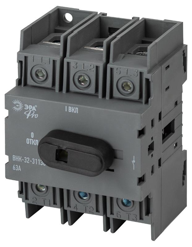 Выключатель-разъединитель ВНК-32-31130 PRO mvr20-3-063E 3П 63А с установленной фронтальной рукояткой управления | Б0054006 | ЭРА — ЭРА (Энергия света)