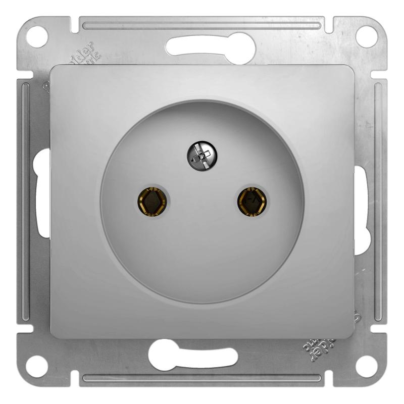 Glossa Алюминий Розетка без заземления | GSL000341 | SE — Systeme Electric