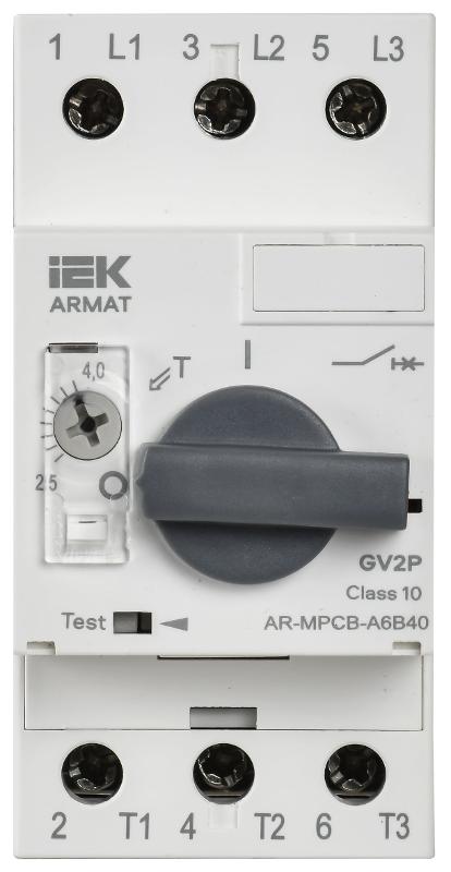 ARMAT Автоматический выключатель защиты двигателя A6 GV2P 2,5-4А | AR-MPCB-A6B40 | IEK — миниатюра 2