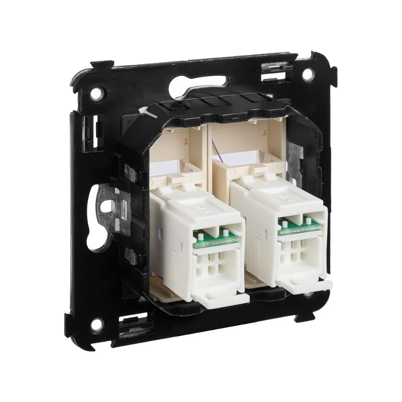 Компьютерная розетка RJ-45 в стену, кат.6А двойная, "Avanti", "Ванильная дымка" | 4405374 | DKC — миниатюра 8