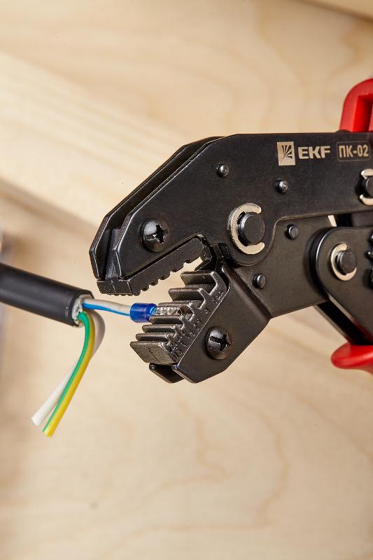 Пресс-клещи ПК-02 ( 0.25-6.0 мм2 НШвИ НШв) EKF Master |  pk-02-mas |  EKF — миниатюра 6