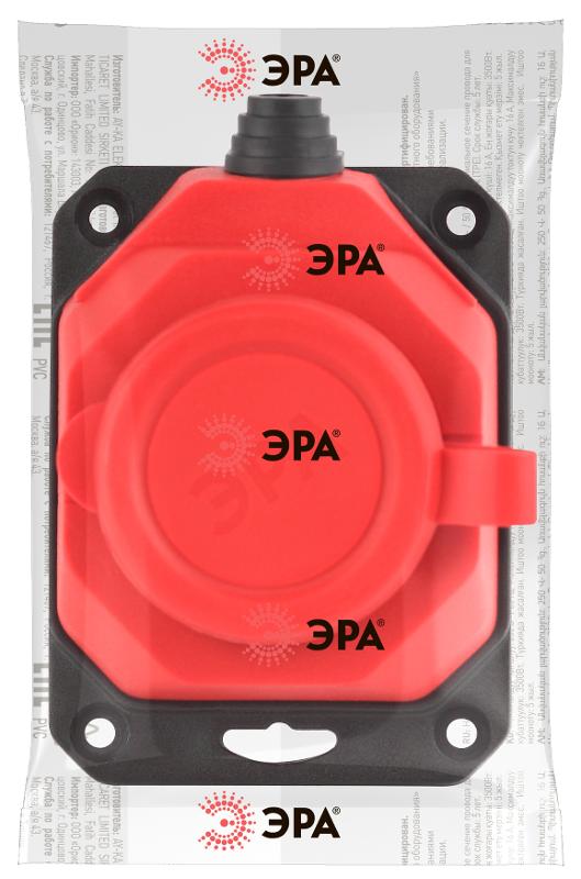 K-1e-RED-IP44 ЭРА Колодка каучуковая с/з 1гн 16A IP44 красная | Б0044550 | ЭРА — миниатюра 2