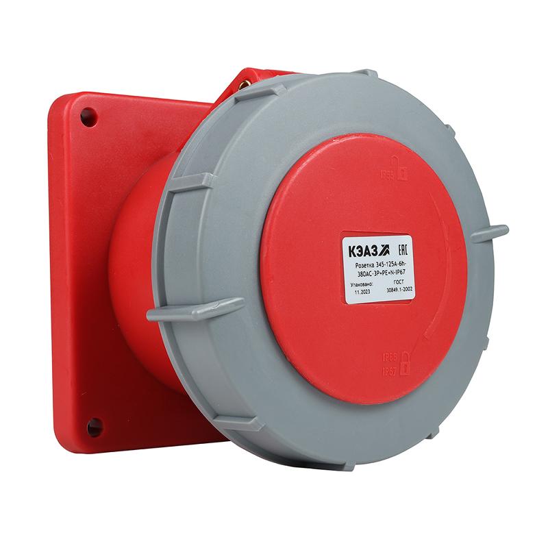 Розетка 345-125А-6h-380AC-3P+PE+N-IP67| 309435 | КЭАЗ — КЭАЗ (Курский электроаппаратный завод)
