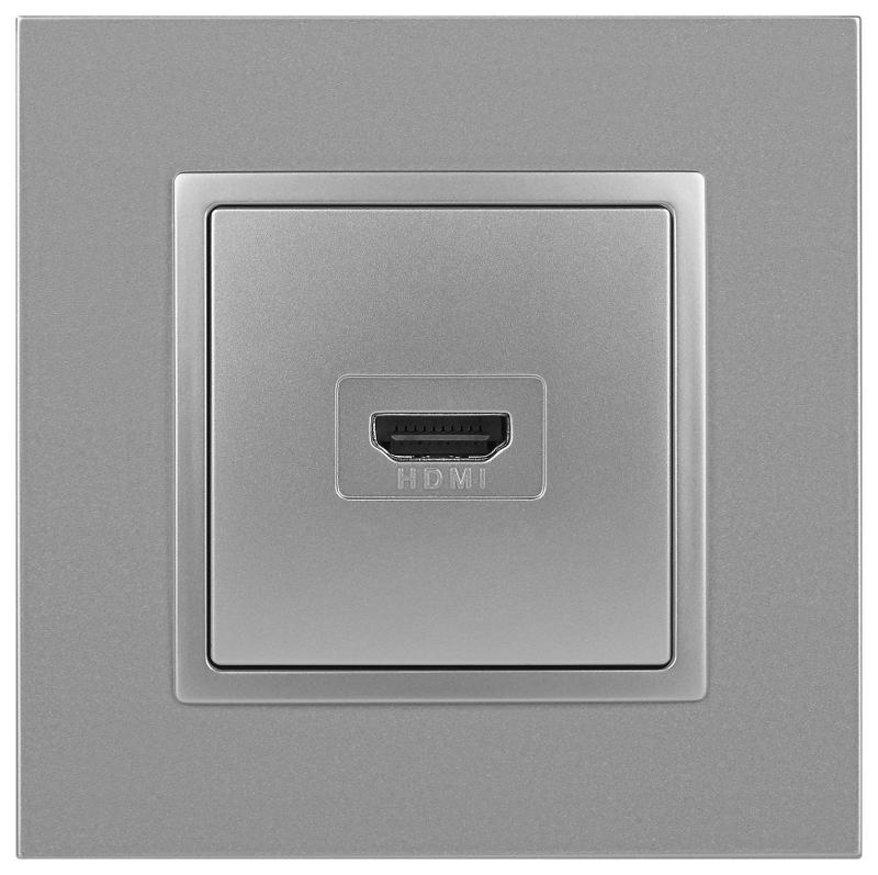 14-3114-03 Розетка HDMI, IP20, Эра Elegance, алюминий | Б0034334 | ЭРА — миниатюра 3