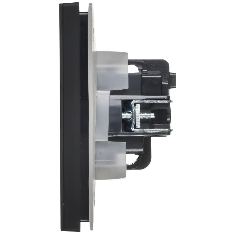 FORTE&PIANO Розетка с заземлением со шторками с крышкой в/к 16А IP44 FP821M металл серый сланец  | FP-R16-16-44-M-K41 | IEK — миниатюра 5