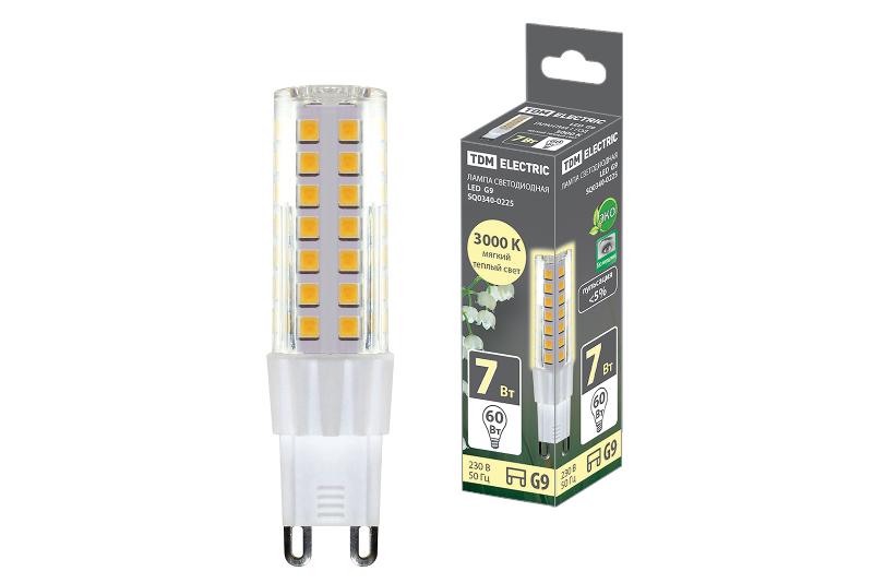 Лампа светодиодная G9-7 Вт-230 В-3000 К, SMD, 17,5x65,5 мм | SQ0340-0225 | TDM — TDM ELECTRIC