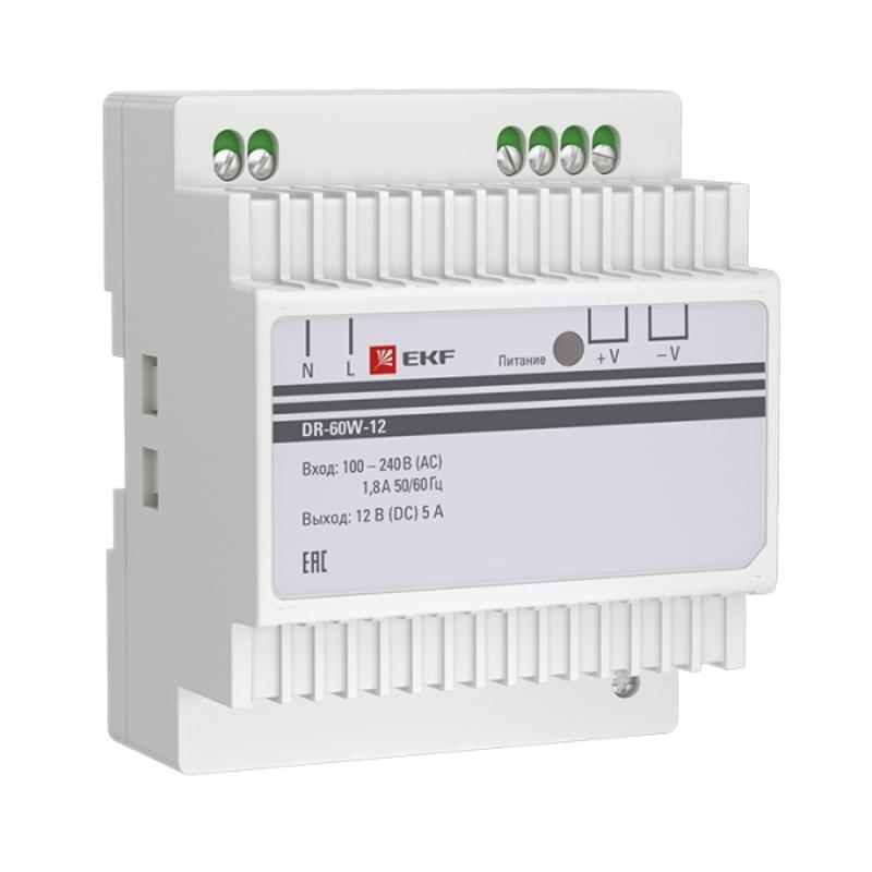 Блок питания 12В DR-60W-12 PROxima | dr-60w-12 | EKF — EKF