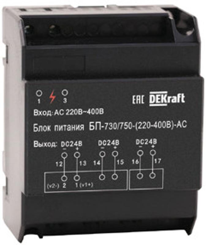 Блок питания (вх. напр. AC (230-400B) вых. напр. DC 24B) ВА-730/750 | 27299DEK | DEKraft — DEKraft