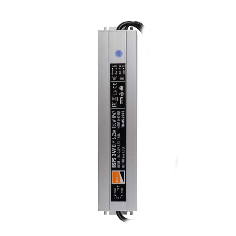 Драйвер для светодиодной ленты 24В BSPS 24V DIM  150W=6,25A диммируемый  IP67 5 л.гар. | .5065635 | Jazzway — Jazzway