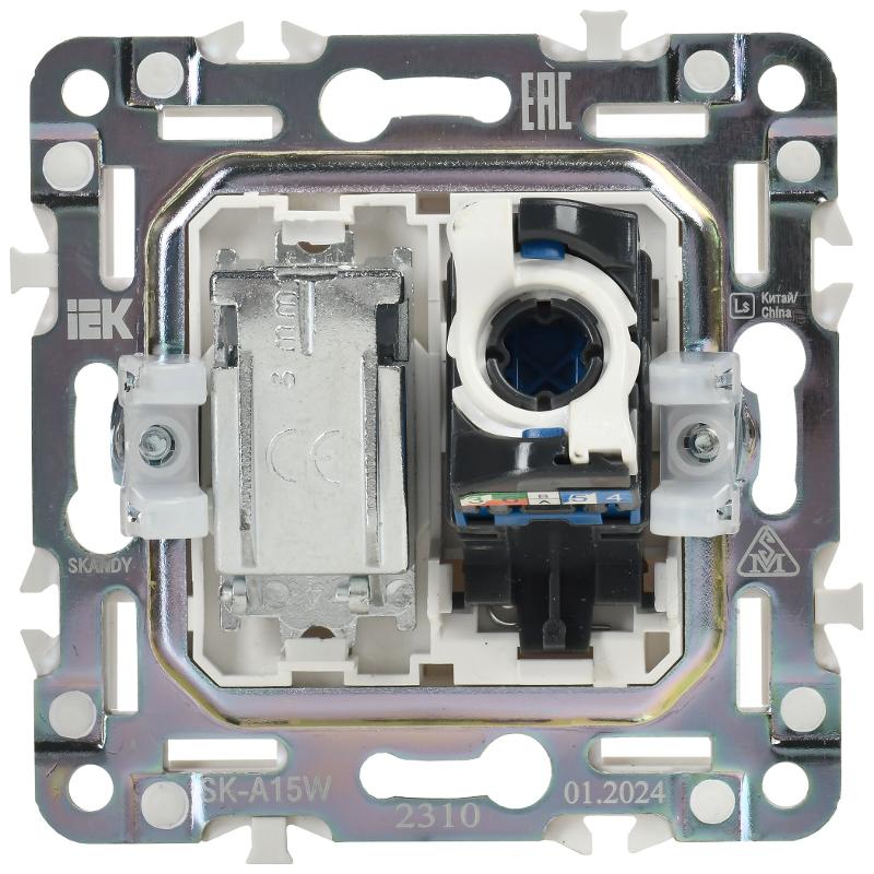SKANDY Розетка двойная TV+RJ45 кат.6E SK-A15W арктический белый | SK-AK20-2-K01 | IEK — миниатюра 6
