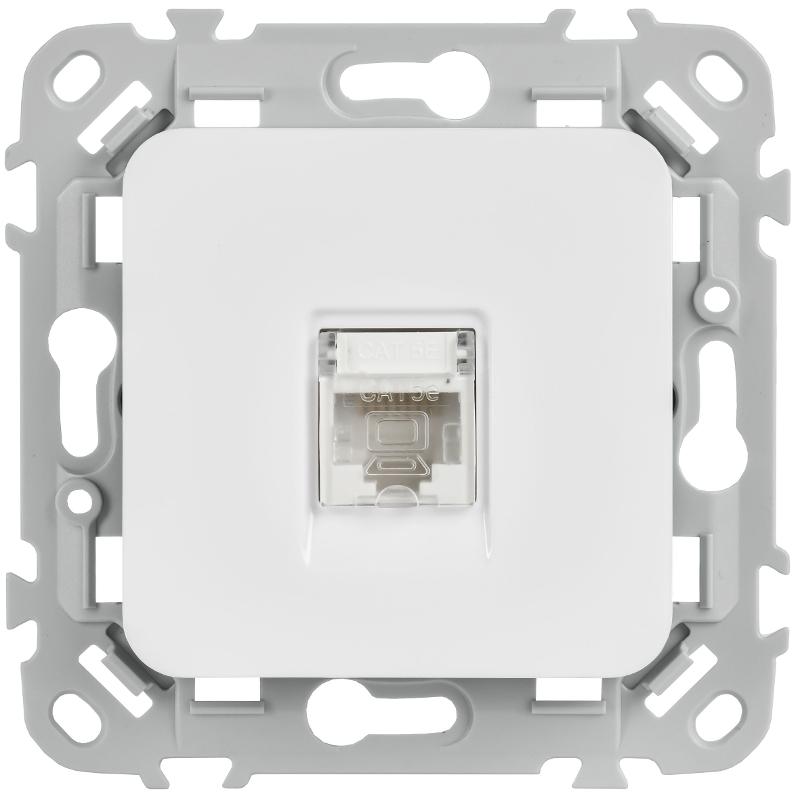 FLITE Розетка компьютерная RJ45 кат.5Е UTP РК5е-1-0-ФлБ белый | FI-K12-1-K01 | IEK — миниатюра 2