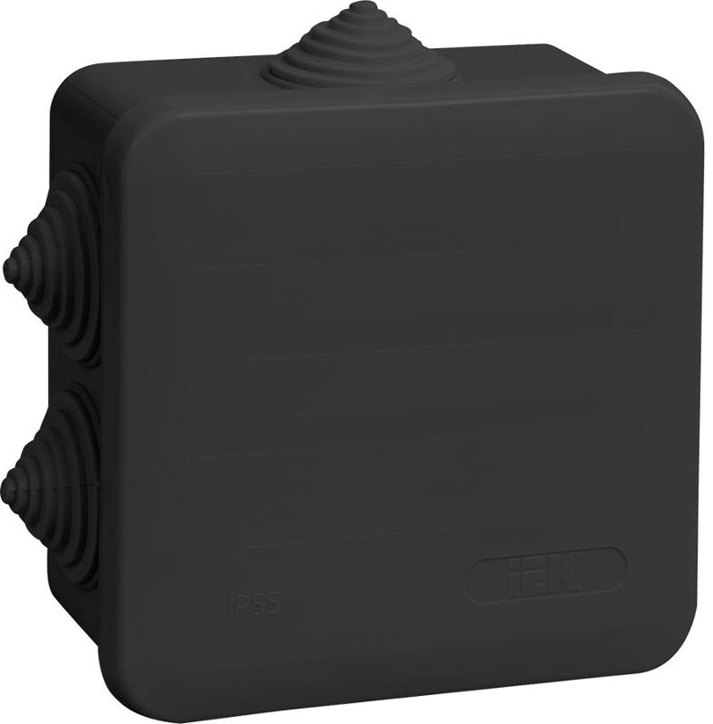 Коробка расп. КМ41255 100х100х50мм IP44 6 вв. черная | UKO21-100-100-050-K02-44 | IEK — миниатюра 1
