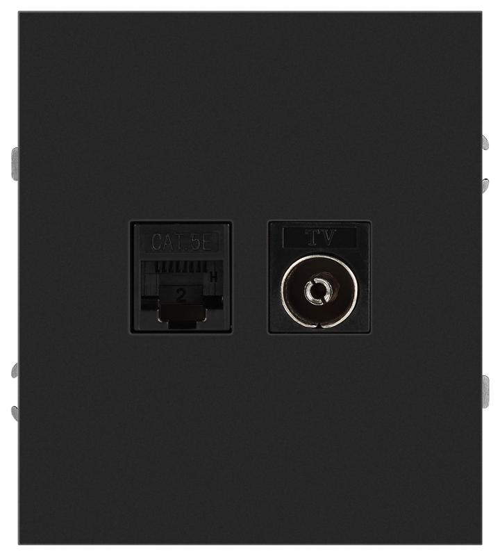 Розетка Arktik 16-3110-05 комбинированная RJ45+TV антрацит | Б0070498 | ЭРА — ЭРА (Энергия света)