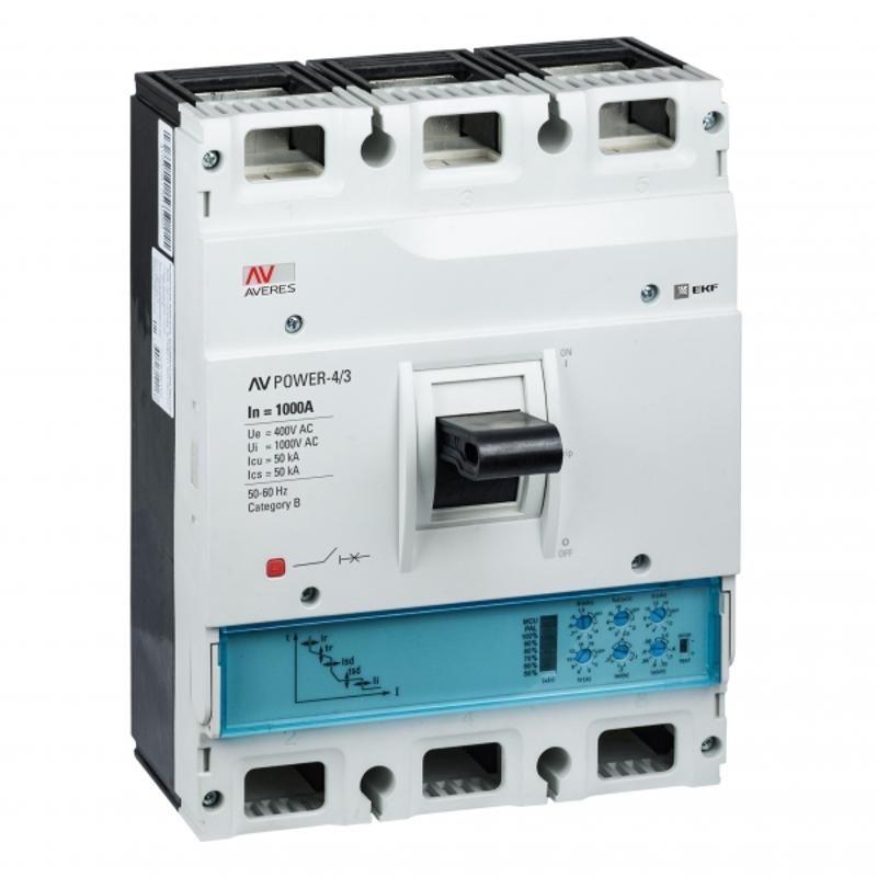 Выключатель автоматический AV POWER-4/3 1000А 50kA ETU2.0 | mccb-43-1000-2.0-av | EKF — миниатюра 1