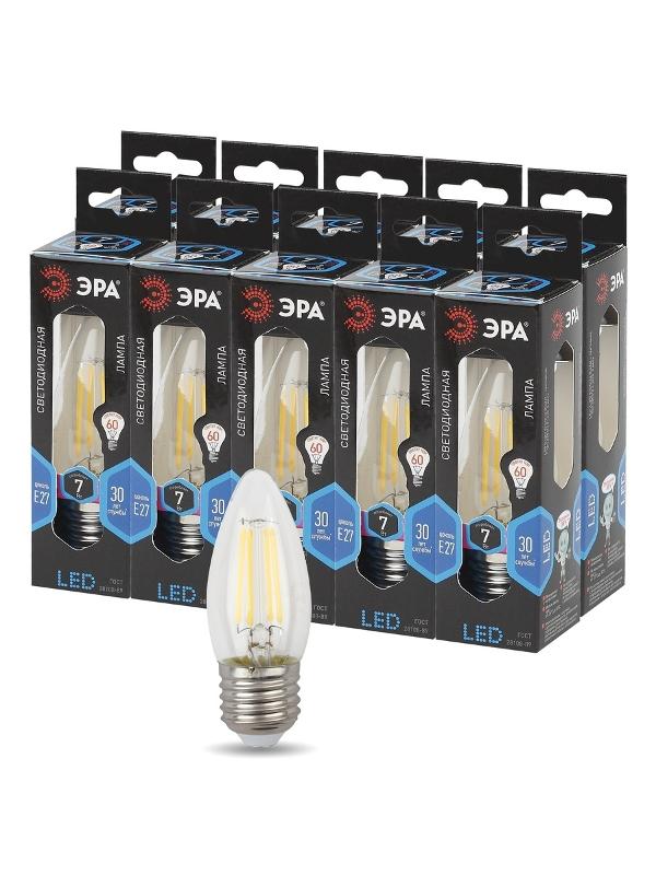 Лампа светодиодная F-LED B35-7W-840-E27 (филамент, свеча, 7Вт, нейтр, E27) | Б0027951 | ЭРА — миниатюра 5