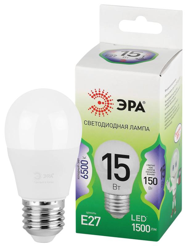 Лампа светодиодная  GREEN LINE LED P45-15W-865-E27 GL E27 15 Вт шар холодный свет | Б0067051 | ЭРА — ЭРА (Энергия света)