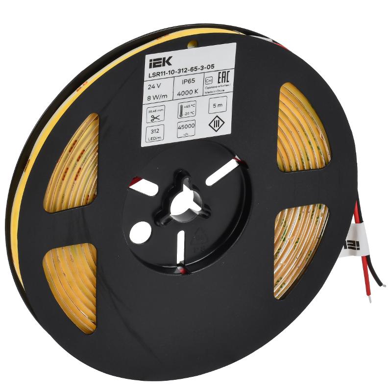 Лента LED 5м COB-312LED 8Вт/м IP65 8мм 24В 4000К  | LSR11-10-312-65-3-05 | ИЭК — миниатюра 3