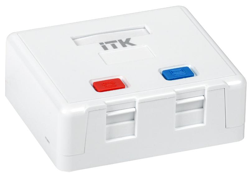 Корпус настенной розетки для 2 мод. Keystone Jack | CS2-022 | ITK — ITK