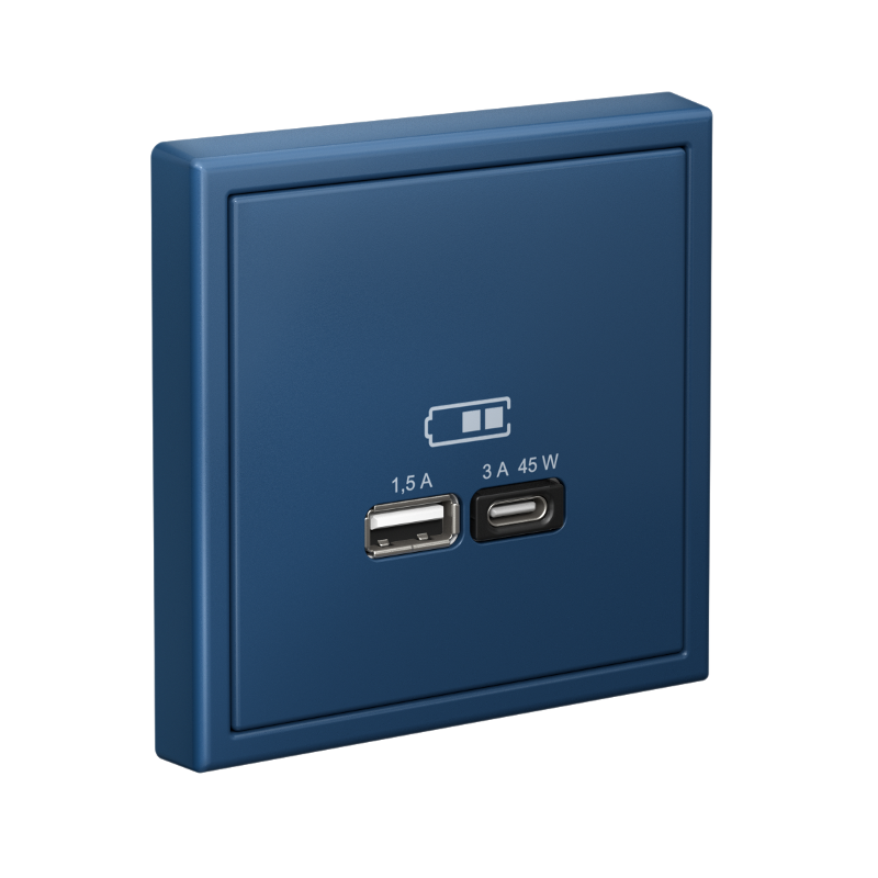 ArtGallery Аквамарин Розетка USB A + тип-C 45Вт высокоскор.заряд. QC, PD, механизм | GAL001129 | SE — миниатюра 4