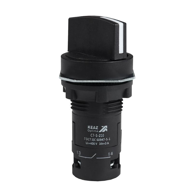 Переключатель 2 положения OptiSignal Compact D22 C7-S-201 черный 1НЗ XB7ND22 | 362132 | КЭАЗ — фото 1 | Sento