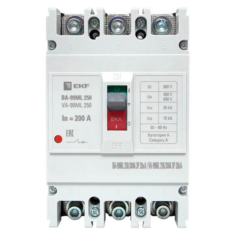 Выключатель автоматический ВА-99М 250/200А 3P 20кА EKF Basic | mccb99-250-200mI | EKF — миниатюра 7