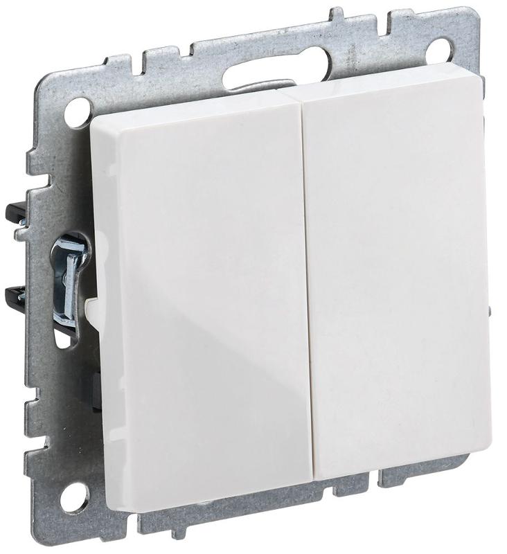BRITE Выключатель 2-клавишный 10А ВС10-2-0-БрБ белый | BR-V20-0-10-K01 | IEK — IEK (ИЭК)