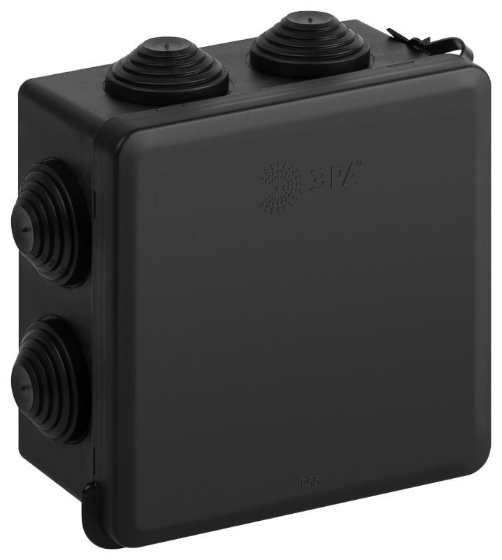 Распаячная коробка ЭРА KOR-100-100-55-7gv-MP-B черная 100х100х55мм с гермовводами 7 входов прямой монтаж IP55 | Б0069880 | ЭРА — ЭРА (Энергия света)