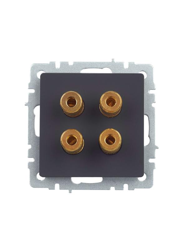 BRITE АудиоРозетка 4-местная РА10-БрГ графит | BR-S40-K53 | IEK — миниатюра 2