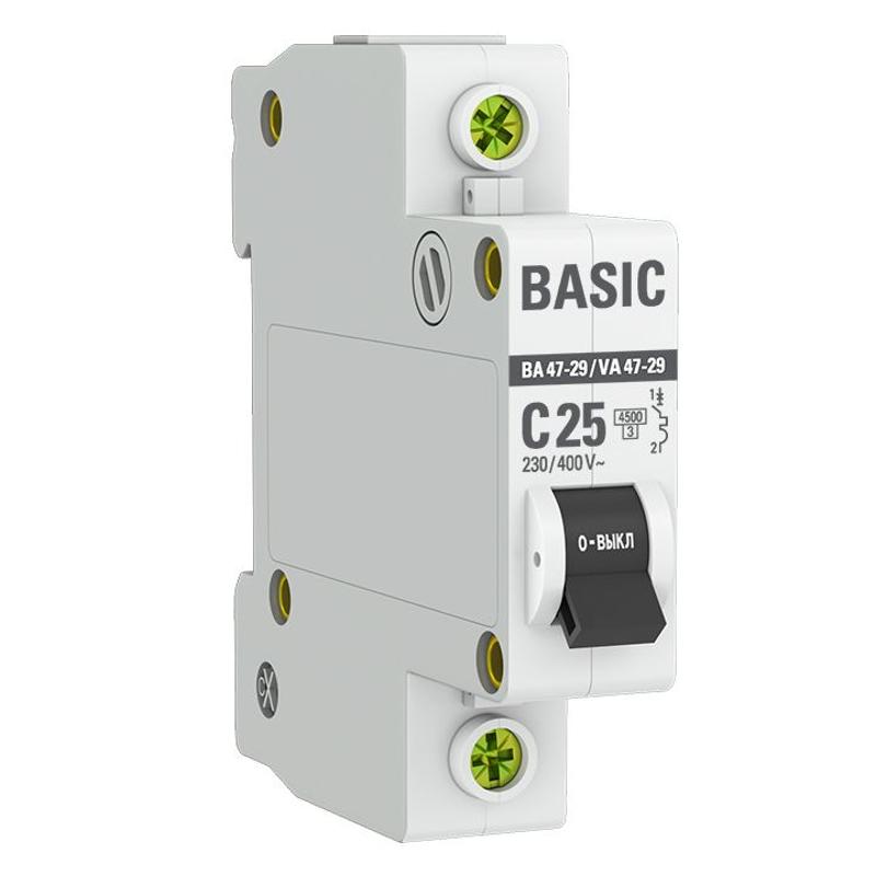 Выключатель автоматический однополюсный ВА 47-29 25А C 4,5кА Basic | mcb4729-1-25C | EKF — EKF
