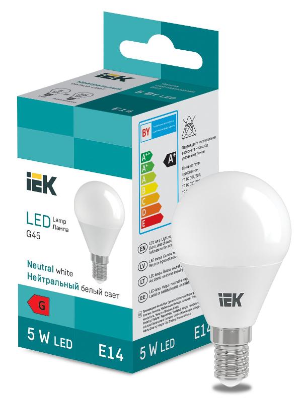 Лампа светодиодная Globe G45 400lm 4000K E14 | LL-I-G45-5-230-40-E14 | IEK — IEK (ИЭК)