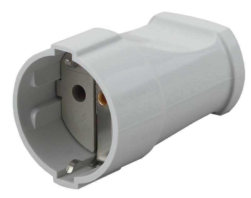 Rx2-W ЭРА Розетка кабельная с/з прямая 16A белая (24/384/4608) | Б0039682 | ЭРА — миниатюра 1