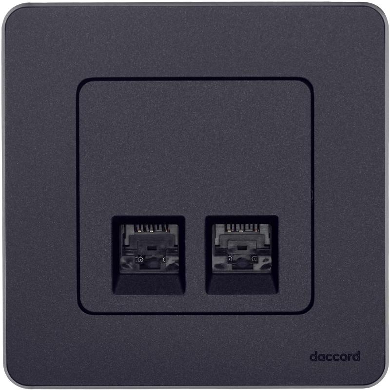 Inspiria Антрацит Розетка 2-ая компьютерная RJ45 С/У категория 6 UTP | 673843 | Legrand; замена на арт. ИЭК 6738431 — Legrand