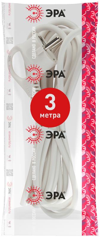 U-3x1-3m-W Шнур питания с вилкой с/з ПВС 3x1 3м белый | Б0048700 | ЭРА — миниатюра 2