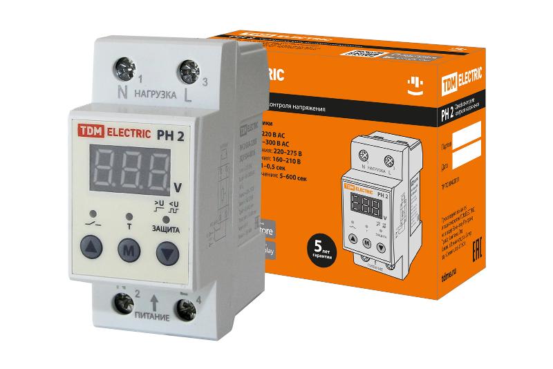 Реле напряжения РН 2 63А-220В (LED-дисплей) | SQ1504-0016 | TDM — TDM ELECTRIC