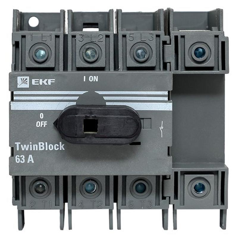 Рубильник 63A 4P c рукояткой управления для прямой установки TwinBlock | tb-63-4p-f | EKF — миниатюра 16